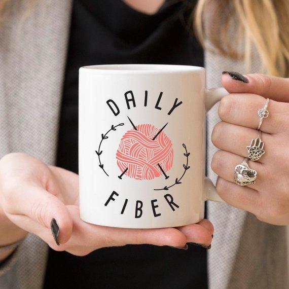 Daily Fiber Coffee Mug, Ceramic Coffee Mug, Gift - Yarnveda